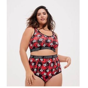 NWT TORRID SET HOLIDAY DISNEY MICKEY MOUSE PLAID BRA & PANTY